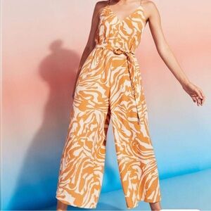 Jessica Simpson Orange and White Jumpsuit